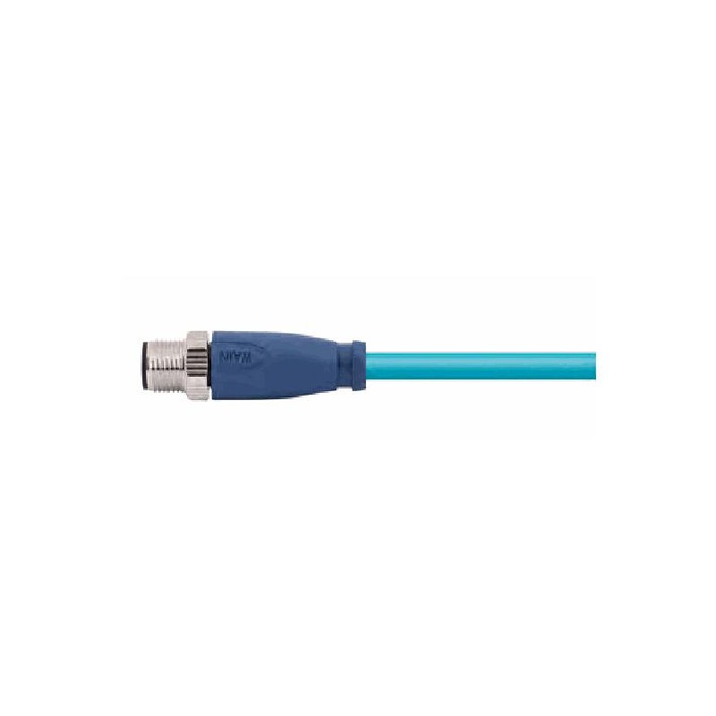 Connecteur mâle M12, 4 pol., codage D IP67, 4A, blindé